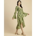 thumbnail image 3 of Moomaya Elegant Printed Long Sleeve Wrap Dress - V Neck, Evening Party Fashion, 3 of 9