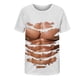 thumbnail image 3 of Hombres Casual cuello redondo músculo 3D impresión digital pulóver Fitness deportes pantalones cortos mangas camiseta blusa Pompotops  oipoqjl31563, 3 of 4