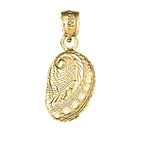 18K Yellow Gold Shell Pendant - 23 mm