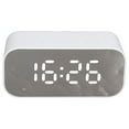 thumbnail image 4 of Radio despertador portátil Bling Bling con control de atenuación y ALARMA dual FM Bluetooth blanco, 4 of 12
