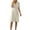 Beige, variant on Ashirexll Womens Summer Dresses, Flowy Dresses for Women, Linen Look Solid Color Turn Down Collar Short Sleeve Button Dress