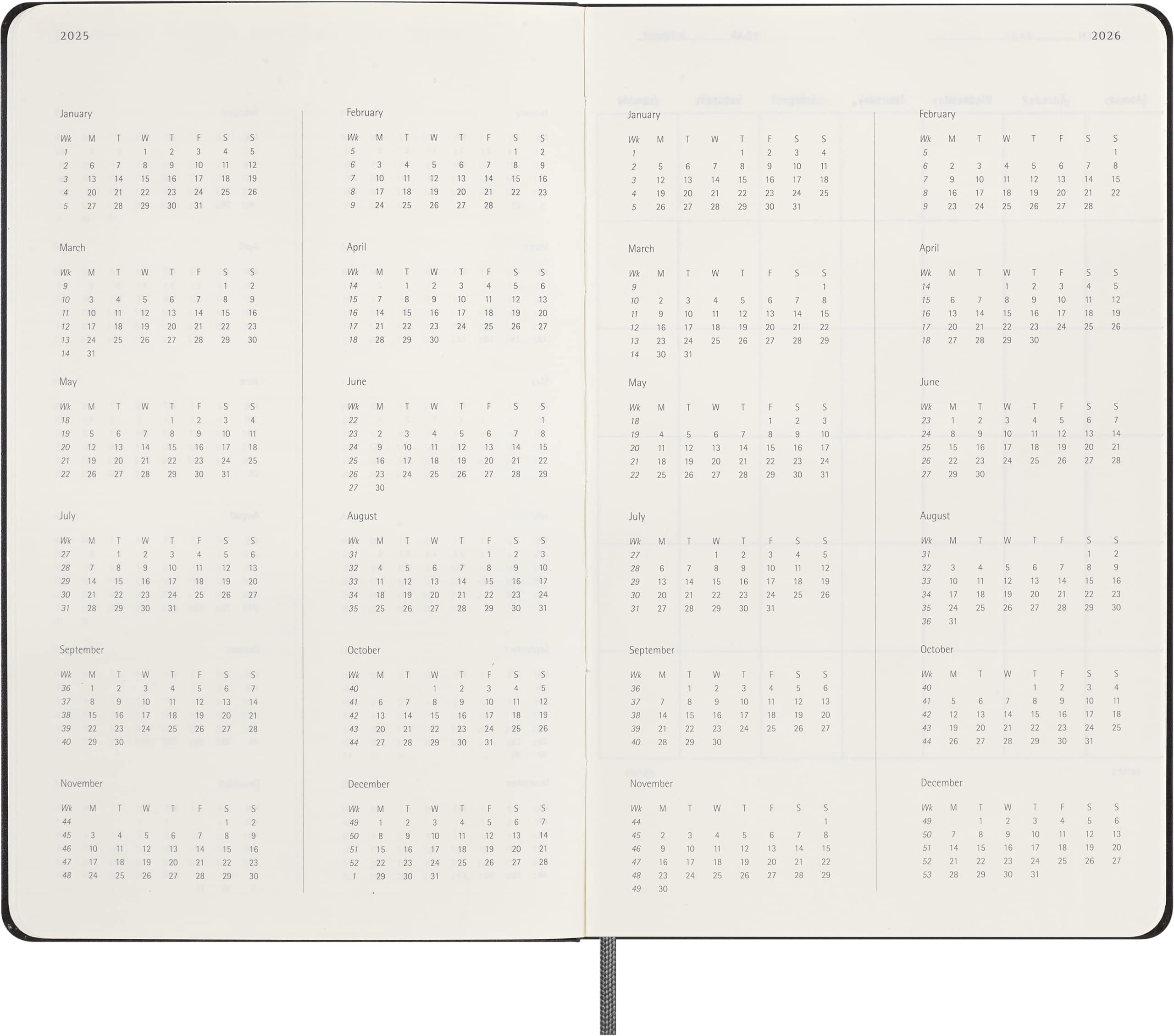 Moleskine Undated Weekly Planner, 12M, Large, Black, Hard Cover (5 x 8.25) Weekly Undated