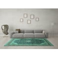 thumbnail image 3 of Ahgly Company Indoor Rectangle Medallion Turquoise Blue Traditional Area Rugs, 2' x 3', 3 of 4