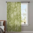 thumbnail image 3 of Sage Green Geometric Sheer Curtains 54 Inches Long, Modern Stereotypic Abstract Art Light Filering Curtains, Breathable Simi Curtain Privacy Drapes for Kitchen Bathroom Small Window Treatment, 3 of 9