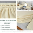 thumbnail image 4 of DONGPAI Stretch Velvet Couch Cushion Covers for Sectional Sofa L Shape, Sofa Couch Soft Seat Slipcover, Cream(for 3 Cushions,1 Piece), 4 of 7
