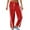 Red, variant on Bibifish Womens Pants Casual Oversized Fit Drawstring Waist Contrast Color Pants With Side Pockets Trendy Casual Long Striped Sports Trousers