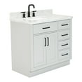 thumbnail image 4 of Ariel Hepburn 37 In. Left Offset Rectangle Sink Vanity With 1.5 In. Carrara White Countertop In Grey, 4 of 9