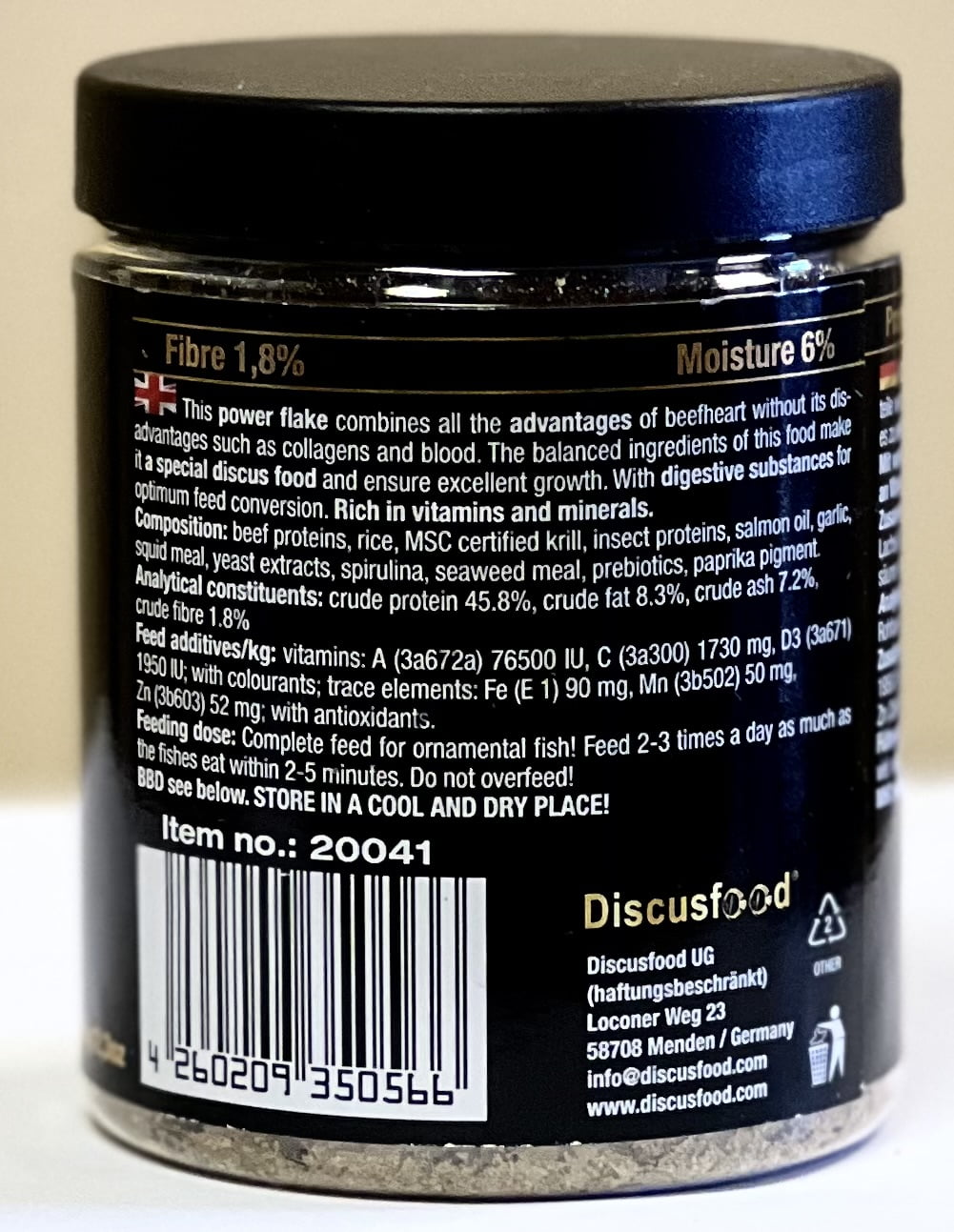 Discusfood Best Heart Flakes Super Growth- Fish Food- 2.3 oz