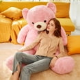 thumbnail image 5 of IKASA Giant Teddy Bear Stuffed Animal Plush Toy,Large Jumbo 59" Pink Huge Cute Soft Toys,Big Size Fluffy Plushy Fat Oversized Plushie,Gifts for Kids Girls Boys Girlfriend Children, 5 of 6