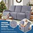 thumbnail image 3 of Stretch Recliner Sofa Covers for Reclining Couch, Jacquard 3 Seat Furniture Protector with Elastic Bottom for Kids and Pets (Grey), 3 of 7