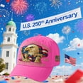 thumbnail image 3 of Bald Cap,Baseball Hats,250 Year American Anniversary Hat,United States 250th Anniversary Hat Bald Printed Patriotic Baseball Cap For Men Women Multi,America 250 Tribute(Hot Pink), 3 of 8