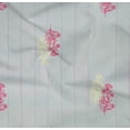 thumbnail image 4 of oneOone Organic Cotton Poplin Twill Fabric Stripe & Floral Artistic Print Fabric BTY 42 Inch Wide, 4 of 4