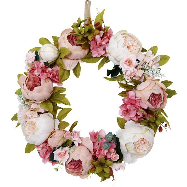 Guirnalda de peonía de plástico guirnalda de flores falsas artificiales decoración colgante de pared adorno de puerta colorido AweSitey HA9079-00B