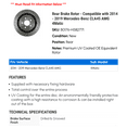 thumbnail image 2 of Rear Brake Rotor - Compatible with 2014 - 2019 Mercedes-Benz CLA45 AMG 4Matic 2015 2016 2017 2018, 2 of 2