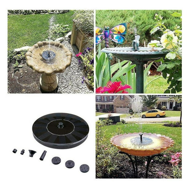 Bomba de fuente solar, bomba de fuente solar flotante al aire libre de 1,4 W Estanque solar con 6 boquillas para piscina de estanque de jardín