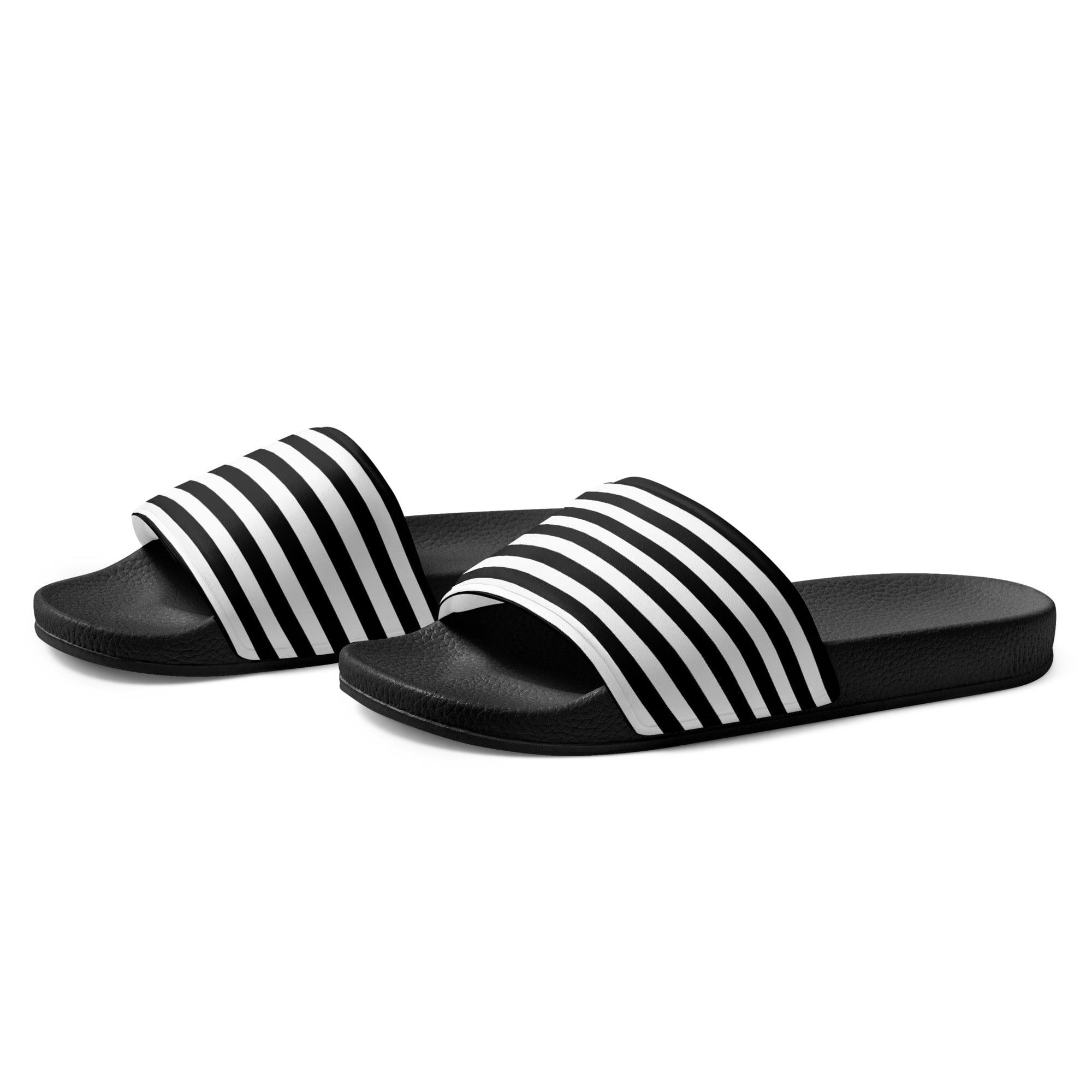 Black and white slides womens best sale