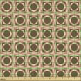 thumbnail image 2 of Ambesonne Geometric Fabric by the Yard Upholstery, Vintage Circles Squares, 5 Yards, Blush Amber and Beige, 2 of 5