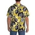 thumbnail image 3 of Lsque Orchids Flowers print Men's Cuban Collar Short Sleeve Shirt Summer Beachwear Casual Button Down Fashionable Vacation Leisure Shirt-Large, 3 of 7