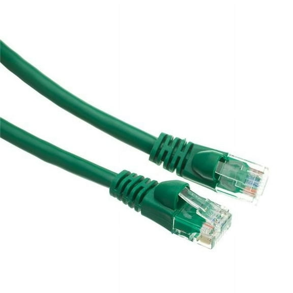 Cat5e Green Ethernet Patch Cable, Snagless & Molded Boot - 2 ft.