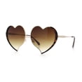 thumbnail image 5 of Womens Cute Bubbly Heart Shape Metal Rim Retro Lolita Sunglasses Gold Tortoise - Brown, 5 of 8