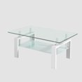 thumbnail image 4 of CoSoTower Tempered Clear Glass Coffee Table, 2-Layers Coffee Table Living Room Center Table, 4 of 9