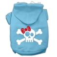 thumbnail image 1 of Skull Crossbone Bow Screen Print Pet Hoodies Baby Blue Size Xl (16), 1 of 1
