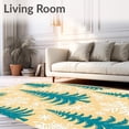 thumbnail image 2 of ODIKA 5'x7' Machine Washable Non-Slip Area Rug, Winter Wonderland Pine and Snowflake Medley Featuring Ornate High Traffic Rug with Pad, Yellow, 621315, 2 of 8