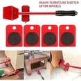 thumbnail image 2 of Kit para mover muebles pesados ​​sin esfuerzo, kit para mover muebles, kit de palanca y carro para muebles, 1 barra de elevación y 4 ruedas móviles, hasta 400 kg (hy), 2 of 5