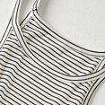 thumbnail image 7 of Wang6 Ribbed Tank Tops for Women Trendy Sleeveless Crew Neck Striped Printed Summer Tops Causal Slim Knit Stretchy Tops Shirts Tees White XL, 7 of 7