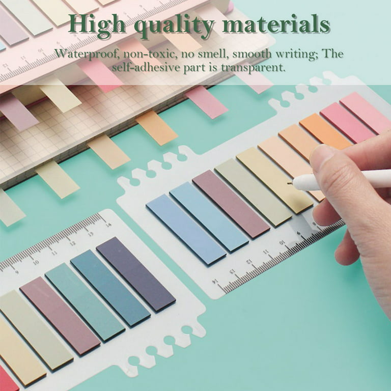 Relax love Sticky Tabs Book Tabs 1200Pcs 60 Colors Writable Page Sticky  Notes with Ruler Transparent Self-Adhesive Classify File Label Memo  Stickers for Office School 