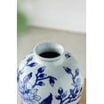 thumbnail image 5 of A&B Home Blue and White Floral Pattern Porcelain Meiping Vase 8" x 8" x 13", 5 of 10