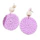 thumbnail image 1 of Pendientes de ratán, ligeros, tejidos, bohemios, hechos a mano, de mimbre trenzado. Violeta, 1 of 8