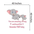 thumbnail image 3 of FANTASY - You Are Amazing Strong And Beautiful Remember That Today - Inspirational Quotes Décor Animated Fantasy Film Elephant Animals Design Kids Bedroom Vinyl Adhesive Wall Decal Sticker 40" x 40", 3 of 3