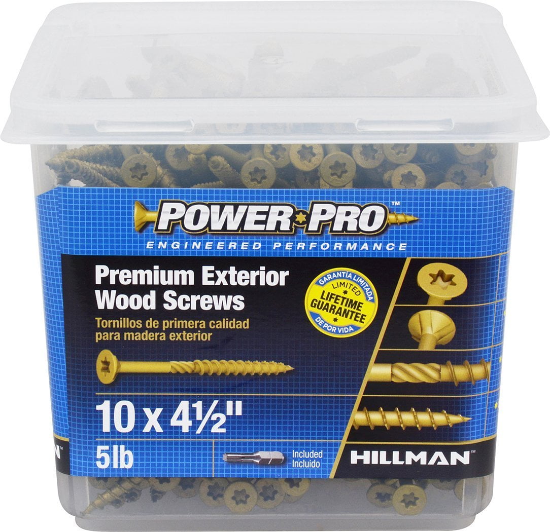for sale online Hillman 42473 Zinc Yellow Steel Power Pro Star Drive Wood Screws #9 X 3 In 