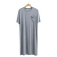 thumbnail image 4 of snilers Night Shirts for Men Big and Tall Short Sleeve Sleepshirts Crew Neck Nightgown Loose Comfy Pajamas Loungewear with Pocket, 4 of 9