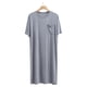 thumbnail image 4 of Batas de hombre, camisón de cuello redondo, manga larga, largo hasta la rodilla, agrandado, suave y cómodo, para colgar hacia abajo, color sólido, camisón de hombre, bata de dormir para hombre, 4 of 9