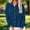 Blue, variant on Womens Long Sleeve Crop Top Fitted Crew Neck Basic Tee Layering Shirt,Yellow, Size M