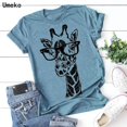 thumbnail image 4 of Nueva camiseta de verano con estampado de jirafa, camiseta informal de dibujos animados para mujer Eccomum Verde/S, 4 of 5