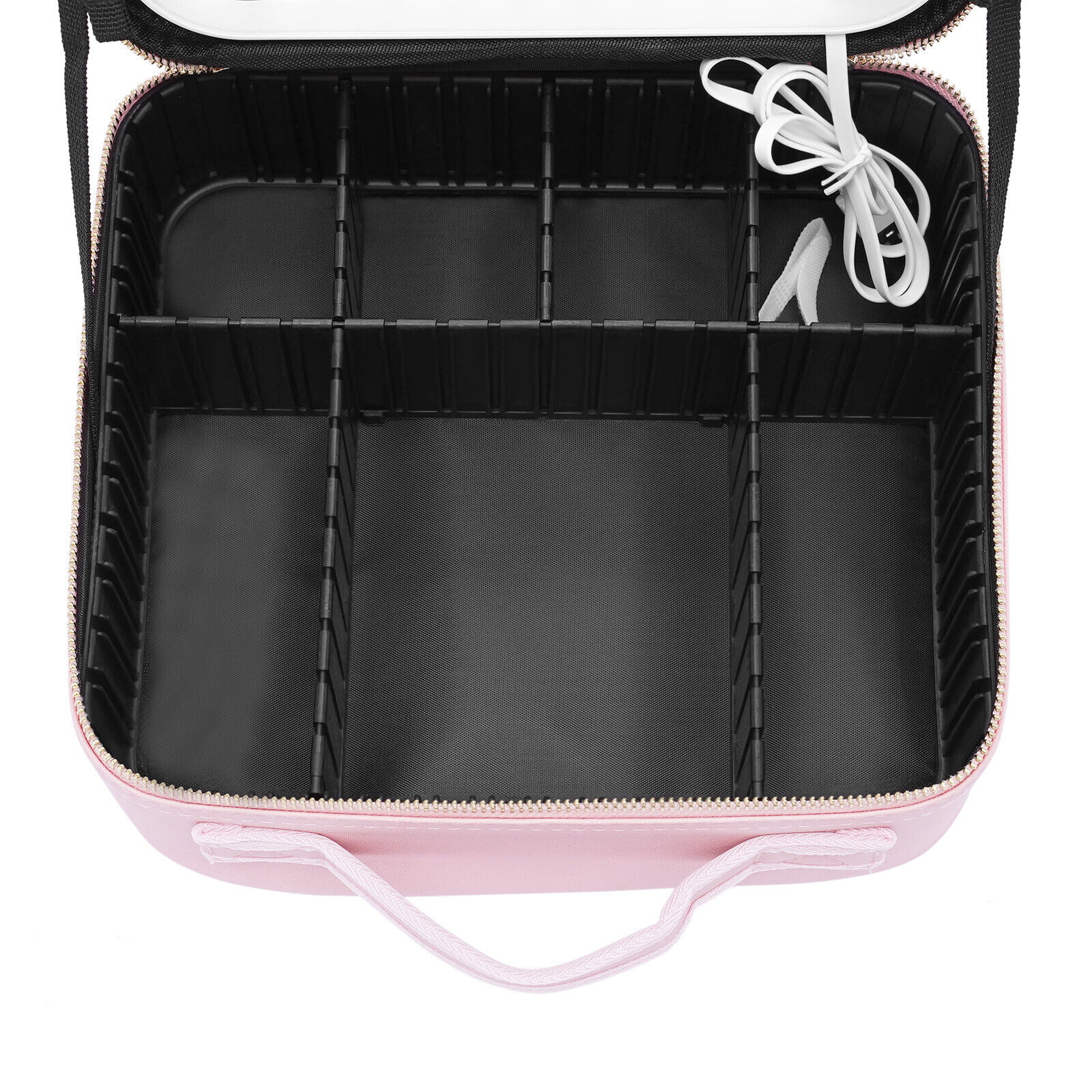  AOYUNHUI Makeup Bag, Portable Cosmetic Bag With Handle，Large  Capacity Bag Zipper Pouch Travel Cosmetic Organizer for Women-Black :  Beauty & Personal Care