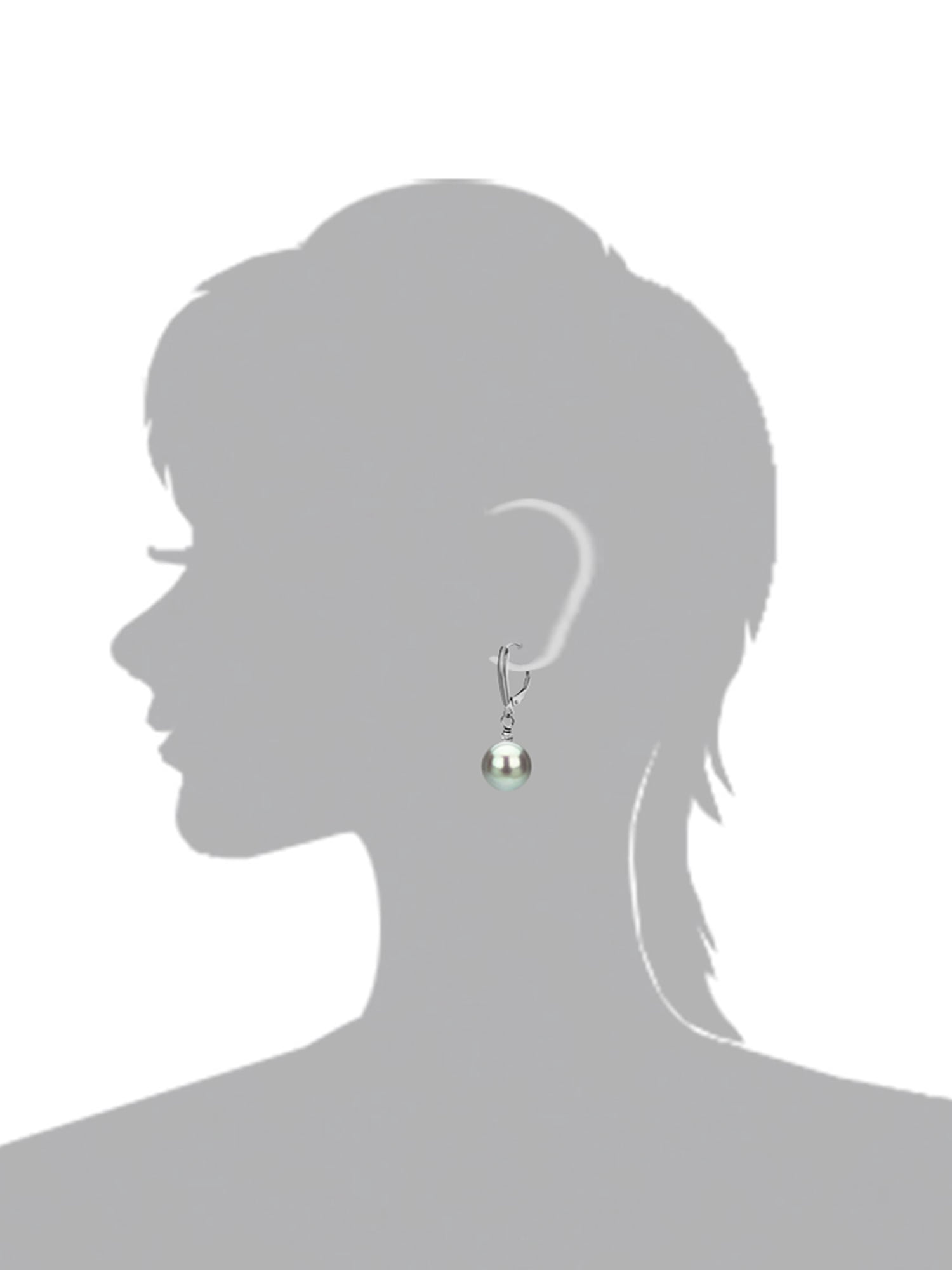 ADDURN Sterling Silver Gray Freshwater Pearl with Pyramid Beads/Shield Lever Back Earring