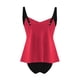 thumbnail image 5 of Conjunto de Bikini de Cintura Alta para las Mujeres Color Sólido Correa sin Espalda Dos Piezas, Bloque de Color Fuera Del Hombro Tanjini Traje de Baño, 5 of 7
