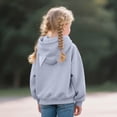 thumbnail image 5 of 5-6 Years Child Girls Zip Up Hoodies Cat Ear Oversize Hoodie Jackets Casual Long Sleeve Hood Sweatshirtst Coat Back to School Play Daily Fall Winter Wear Light Gray Sweatshirtst, 5 of 9