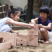 Guidecraft Guidecraft Notch Blocks Set 89 Piece Set: Natural Wooden Stacking Blocks, Educational Montessori Toy for Kids, Indoor/Outdoor Block Play System