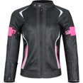 thumbnail image 2 of Women Motorcycle Jacket Breathable Mesh Touring Motorbike Riding Tops Pink XXL, 2 of 7