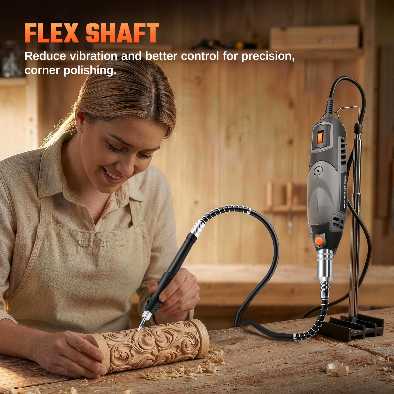SPEEDWOW Rotary Tool Kit, Corded Power Rotary with Flex Shaft & 160 Accessories Tools, Variable Speed 33000RPM Electric Drill Set for Handmade Crafting Projects and DIY