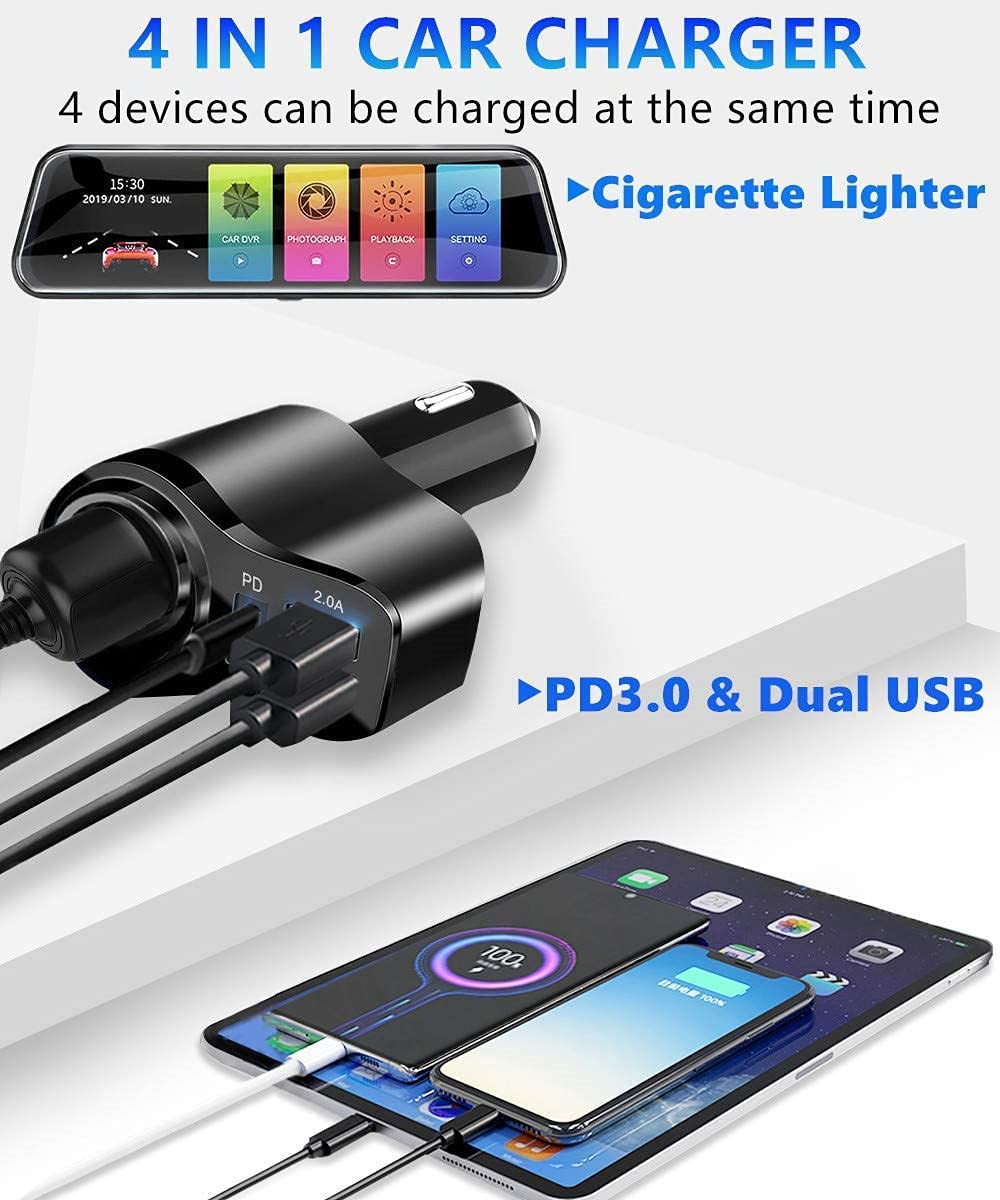IDOLCO 4-in-1 168W USB-C Car Charger with Dual USB Ports photo 5