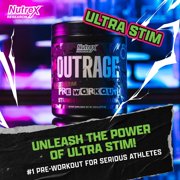 Nutrex Research OUTRAGE Strawberry Watermelon High Intensity Pre Workout Powder 30 Servings