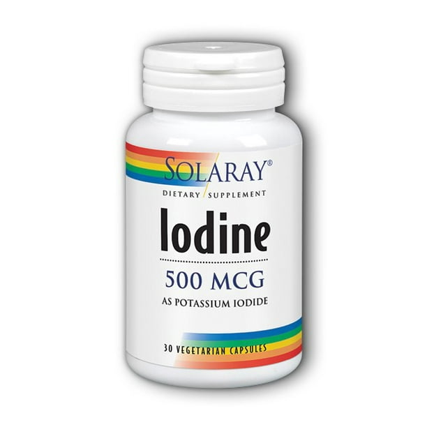 Solaray Iodine 500 mcg 30 Vegetarian Capsules