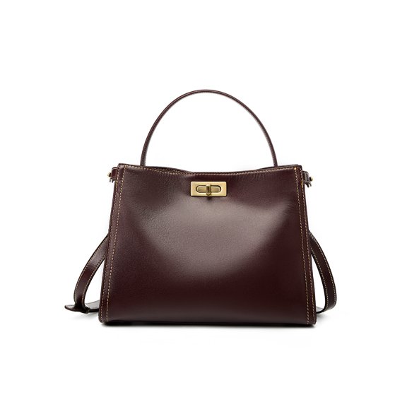 Genuine Leather Women's Bag Top Handle Bag Cowhide Women's Handbag Purse Large