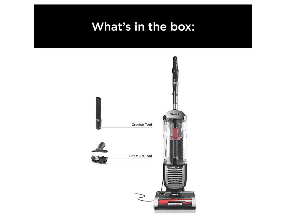 Shark ZU102 Rotator Pet Upright Vacuum with PowerFins HairPro, 2.9 L Dust Cup, Charcoal